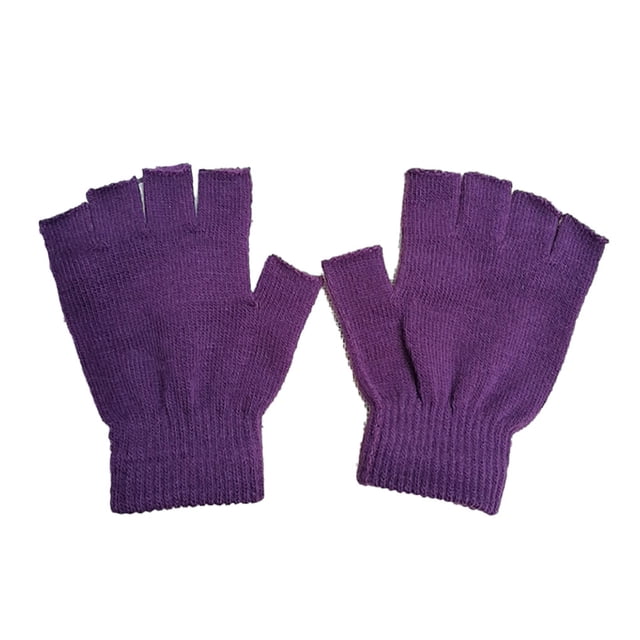 Jumpingount 1 par de guantes sin dedos tejido artesanal guante de medio dedo mujeres hombres cómodos cubiertas de manos calentador de manos para Type1 NO1