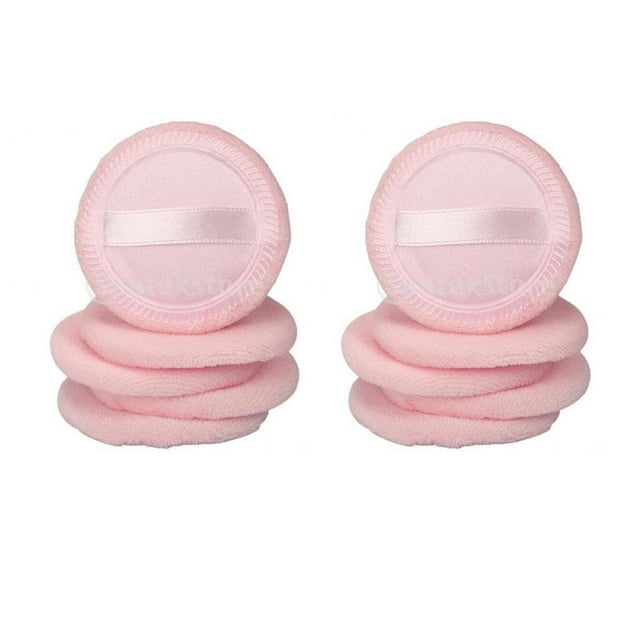 Licuadora de Soplo de Cojín de Base de Polvo de Rubor Cosmético de Flocado Suave 10x Rosado