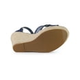 thumbnail image 5 of BLISSFUL STEP Women's Espadrille Wedge Heel Wedge Sandals Deep Blue 7, 5 of 7