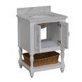 thumbnail image 3 of KBC Beverly 24" Solid Wood Bathroom Vanity w/ Carrara Stone in White, 3 of 7