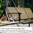 thumbnail image 5 of NOBLEMOOD Textilene 3 Seat Hanging Swing, 5.2FT Patio Bench Swing, 660lbs Load Outdoor Porch Swing with Hanging Chains, 5 of 7