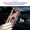 thumbnail image 4 of SaniMore Tri-layer Case for Samsung Galaxy S22 Ultra 6.8", 360° Rotating Holder/Kickstand Rugged PC Back + TPU Bumper Magnetic Car Mount Anti-fingerprint Anti-fall Heavy Duty Protective Case, Rosegold, 4 of 8
