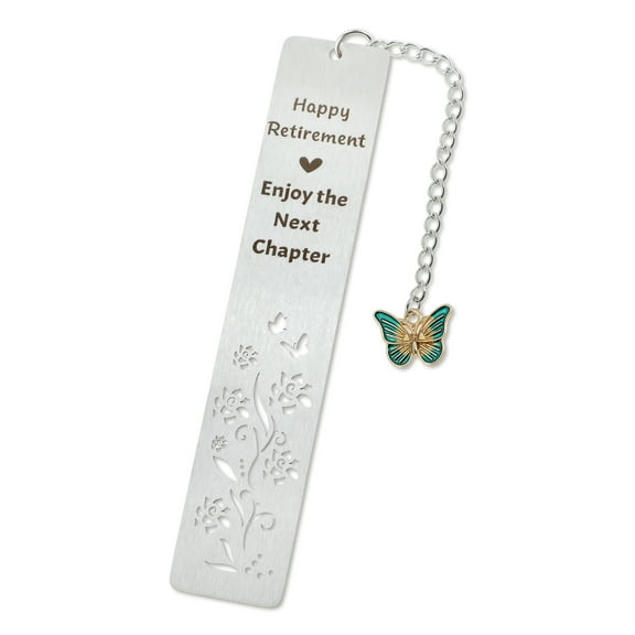 Unique Bargains Bookmark Butterfly Pendant Book Marks for Reading Retirement Gift for Women Silver Tone