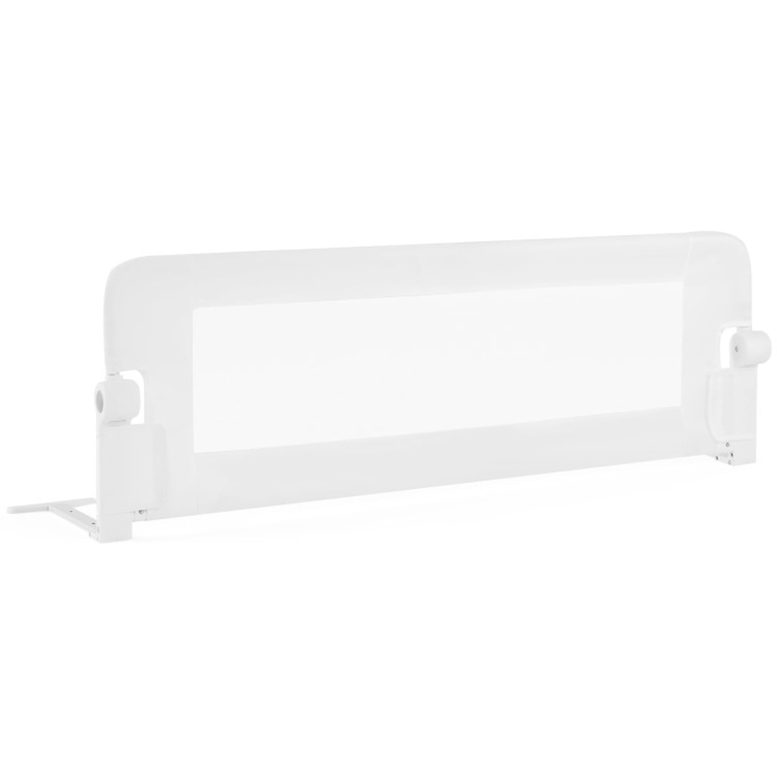 SUGIFT 47 Inch Compact Foldable Bed Side Rails Swing Down Guard with Waterproof Oxford Cloth PP Cotton Padding Breathable Mesh T Shaped Legs and Adjustable Strap, White