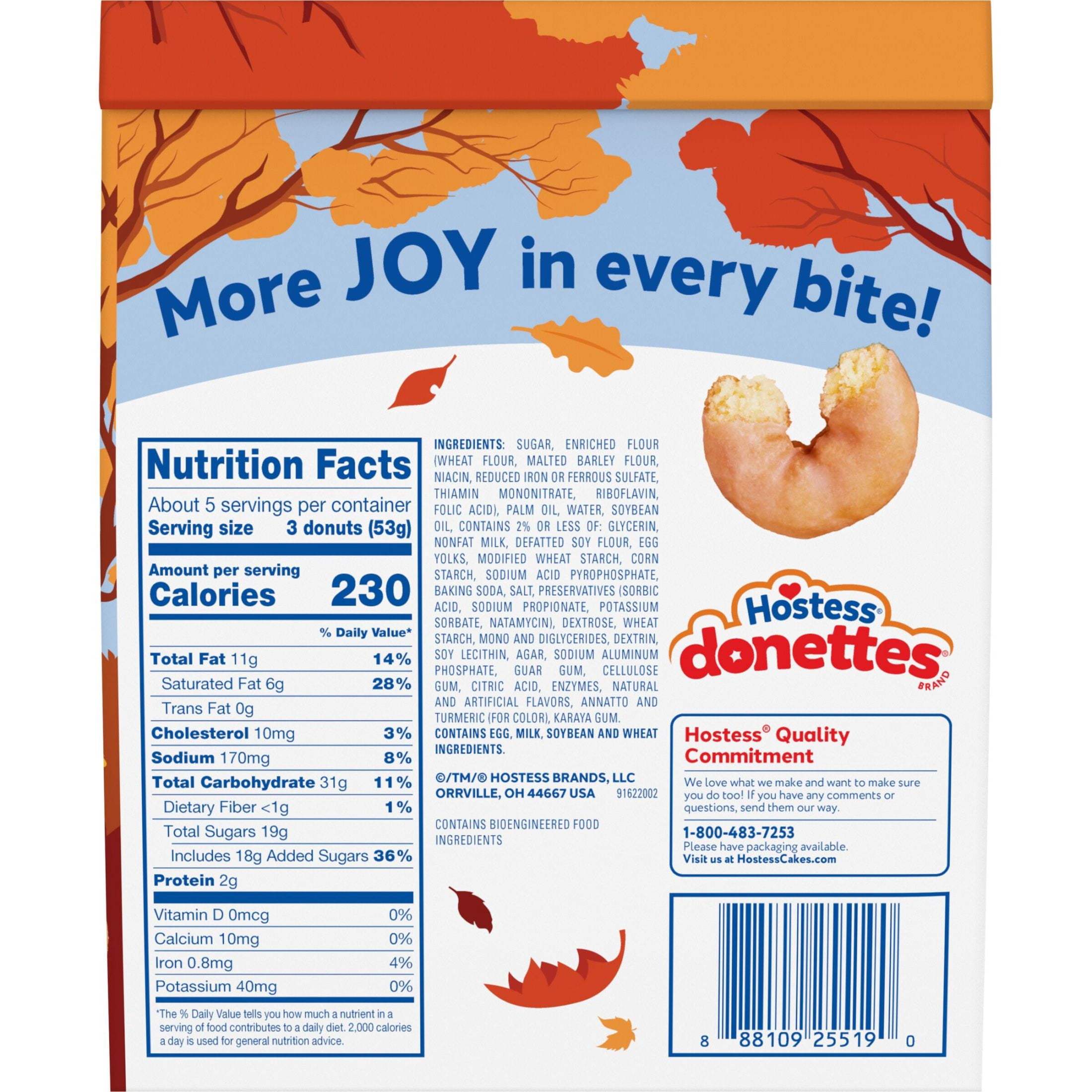 Hostess Donettes, Maple Glazed Mini Donuts, Artificially Flavored, 9.5 oz Bag