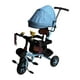 thumbnail image 2 of Triciclo para niños con asiento giratorio azul y ruedas de espuma sólida, triciclo para bebés y niños pequeños con toldo para exteriores, 2 of 15