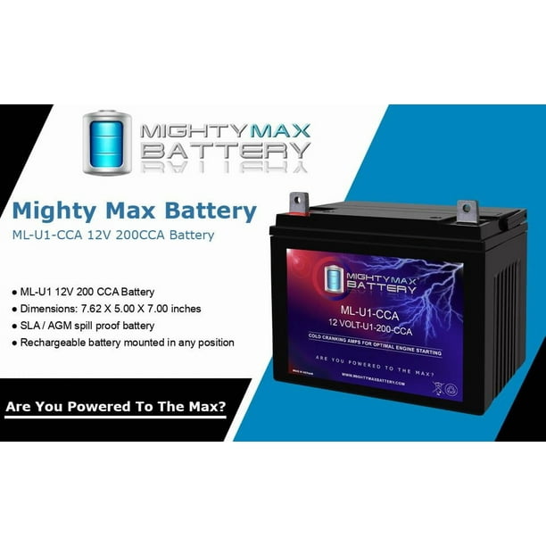 ML-U1 12V 200CCA Battery for Exmark Lazer Z X 60 Lawn Tractor