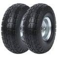 thumbnail image 3 of 10" Flat Free Tires, 4.10/3.50-4 Air Less Tires Wheels with 5/8" Bearings, Solid Rubber Tyre Wheels for Hand Truck, Trolley, Garden Wagon Cart, Wheelbarrow, Lawn Mower (2 Pack), 3 of 8