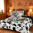 thumbnail image 4 of meiyoeat Alphabet Initial M Queen Comforter Set For Boys,Ancient Leopard Cow Print Comforter Sets Queen,Black Reversible,3-Piece,1 Comforter And 2 Pillowcases, 4 of 7