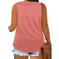 thumbnail image 4 of Posijego Plus Szie Tank Tops for Women V Neck Undershirts Loose Causal Summer Sleeveless Basic Tees Tunic Tops for Women, 4 of 8