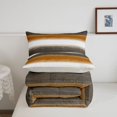 thumbnail image 5 of Homewish Brown Horizontal Stripes Full Size Comforter Sets,Abstract Modern Bedding Comforter Set,Light Gray Reversible,3-Piece,1 Comforter and 2 Pillowcases, 5 of 7