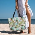 thumbnail image 4 of Yiaed Watercolor Palm Tree Print Large Capacity Beach Travel Bag - Waterproof Zipper Vacation Tote for Sandproof Storage, and Camping, 4 of 5