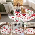 thumbnail image 5 of Valentine's Day Round Area Rug 4Ft Washable Circle Rugs for Bedroom Dining Room, Pink Red Love Heart Spring Green Botanical Non-Slip Carpet Floor Mats Indoor Outdoor Carpet Runner Home Decor, 5 of 8