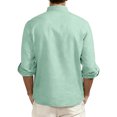thumbnail image 4 of New Men's Linen Long Sleeve T Shirt Solid Color Loose Casual Breathable Shirt Cotton Mens Shirts Designer Lightweight Streetwear, 4 of 4
