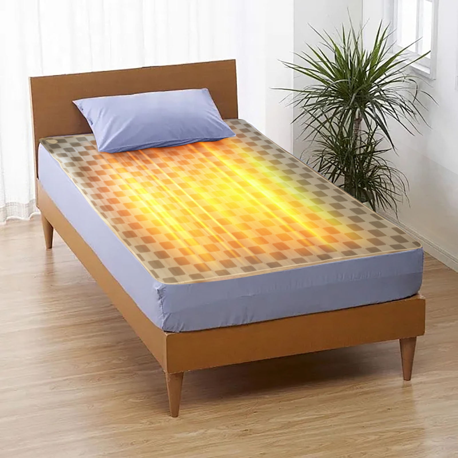 Usloyux under $5 Electric Blanket, Queen Size Heated Throw with Dual Zone Controls and Automatic Shut-Off, Ultra-Soft Machine Washable Fabric for Bed or Sofa, 150x70cm