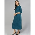 thumbnail image 4 of Idalia Teal Color Striped Flared Kurta, 4 of 5