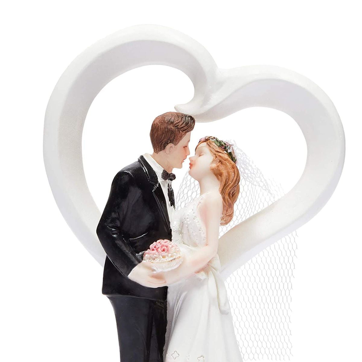 Romantic Mr & Mrs  4.5"X 4" Black Acrylic Bride Groom Figurine Wedding Cake Top 