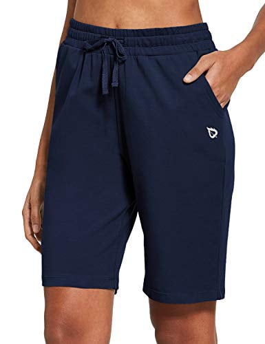 BALEAF Womens 10 Long Bermuda Shorts with Pockets Knee Length Walking Shorts for Summer