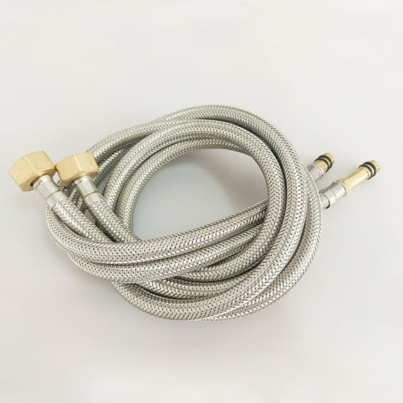 2PCS 60cm Household Stainless Steel Braided Hose Kitchen Washbasin Hot And Cold Universal Kitchen Stainless Steel Faucet with Spray Nozzle 61365lf-h Out Faucet Bar Faucet Utility Tub Faucet Brass