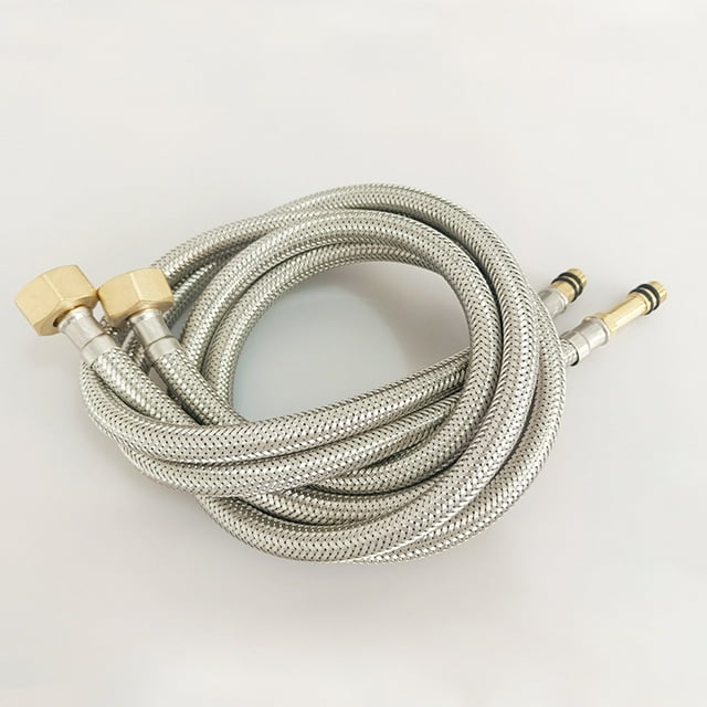 2PCS 60cm Household Stainless Steel Braided Hose Kitchen Washbasin Hot And Cold Universal Faucet Inlet Pipe Kitchen Faucet Head Adapter Industrial Faucet Slop Faucet Knobs Men Kitchen Faucet Hose