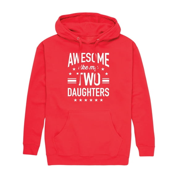 Instant Message - Awesome Like My 2 Daughters  - Men's Pullover Hooded Fleece Sweatshirt