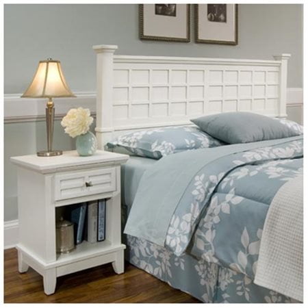 Home Styles Arts & Crafts Headboard & Night Stand in White Finish