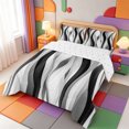 thumbnail image 2 of Erosebridal Geometric Lines Queen Comforter Set,Minimalist Striped Comforter Sets Queen,Reversible,3-Piece,1 Comforter and 2 Pillowcases, 2 of 7