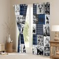 thumbnail image 3 of jejeloiu Happy Camping Black Out Curtains,Safari Bear Deer Curtains Pack of 2 (42x63 Each),Blue Gray Check Bedroom Curtains For Kids,Microfiber Bedroom Decor, 3 of 6