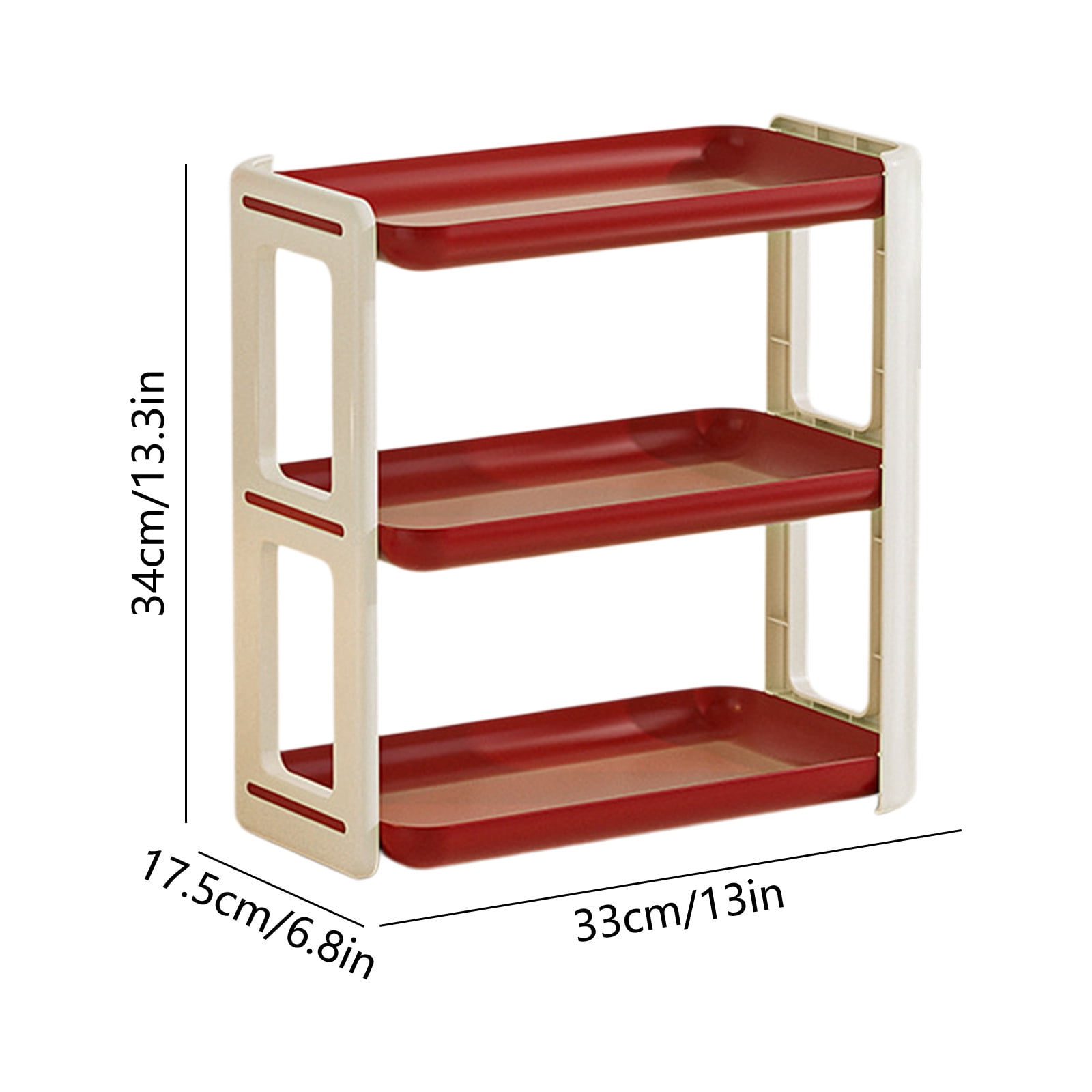 Three Tier Desk Organizer, 3 Layer Mail and Paper Rack Holder, Adjustable Countertop Storage Shelf for Kitchen Spice, Bathroom, Office Supplies