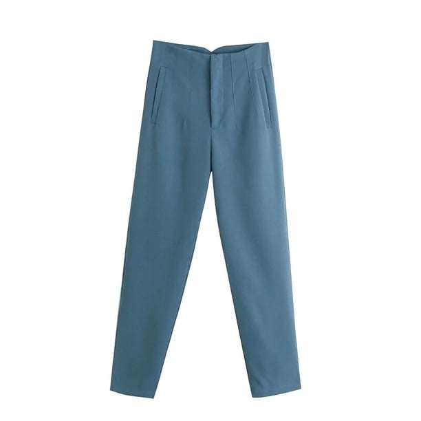Pantalones TRAF para mujer, pantalones negros Beige de cintura alta para mujer, ropa de oficina, ropa de calle, pantalones Y2k, pantalones de moda para mujer primavera 2022 Deng Xun unisex