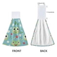 thumbnail image 3 of 2 Pcs Kitchen Hand Towels with Hanging Loops Absorbent Soft Fast Drying Decor Bath Towels Frog Face Leaf Strawberry Flower, 3 of 7