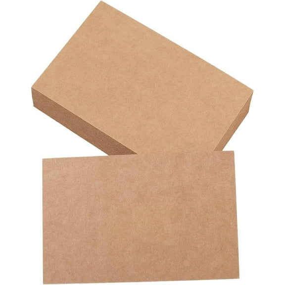 50Pcs Brown Paper Note Cards Blank Cardstock Paper Bulk Thick Heavyweight Smooth Double Side Rectangle Unruled Index Cards DIY