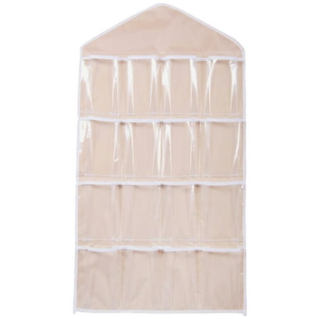 

Closet Hanging Organizer Wall Shelf Wardrobe Storage Bags Oxford Cloth Space Saver Bag for Bra Underwear Underpants Socks 16-Pocket Door Back Hanger Storage Organizer