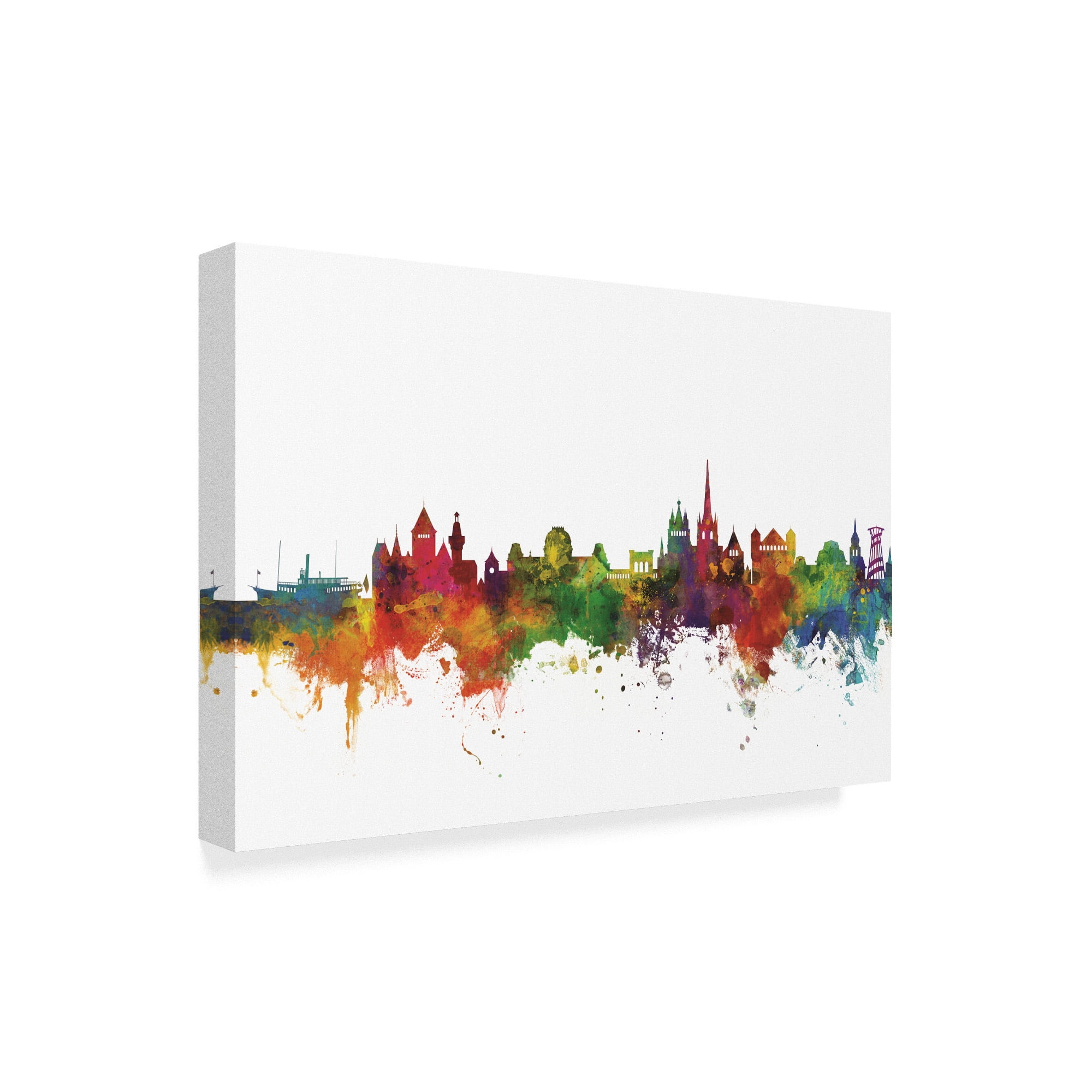 Trademark Fine Art 'Lausanne Switzerland Skyline II' Canvas Art by Michael Tompsett