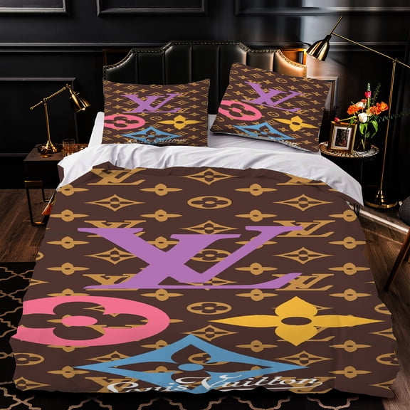 Luxurious 3-Piece Duvet Cover Set with Colorful Pattern - Stylish Bedding for Elegant Bedrooms