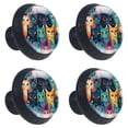 thumbnail image 2 of 4 Pcs Cartoon Cat Knobs for Kitchen Cabinet Cupboard Dresser Bookcase Drawer Pulls Handles Round Home Decor, 2 of 8