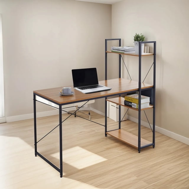 Escritorio Oficina Estacion Trabajo Metal Repisa Minimalista