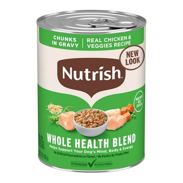 Nutrish Real Chicken & Veggies Recipe Whole Health Blend Chunks in Gravy Wet Dog Food, 13 oz. Can (Rachael Ray)