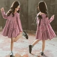 thumbnail image 6 of XBASW Kids Baby Girls Long Sleeve Dress Ruffle Tiered Casual Dresses Toddler Fall Spring Plaid Sundress 3-9T, 6 of 8