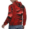 thumbnail image 6 of Wukai Abstract Red Textured Canvas Print Men Hoodies Fleece Sweatshirts Long Sleeve Sweaters Pullover Fall Outfits Winter Clothes-Large, 6 of 7