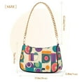 thumbnail image 3 of FORMRS Womens Shoulder Bag with Chain Strap Clutch Purse Cute Tote Handbag, Purple Geometric, 3 of 7