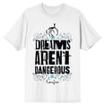 thumbnail image 6 of Coraline Dreams Aren't Dangerous Crew Neck Short Sleeve Men's White T-shirt
-4XL, 6 of 7