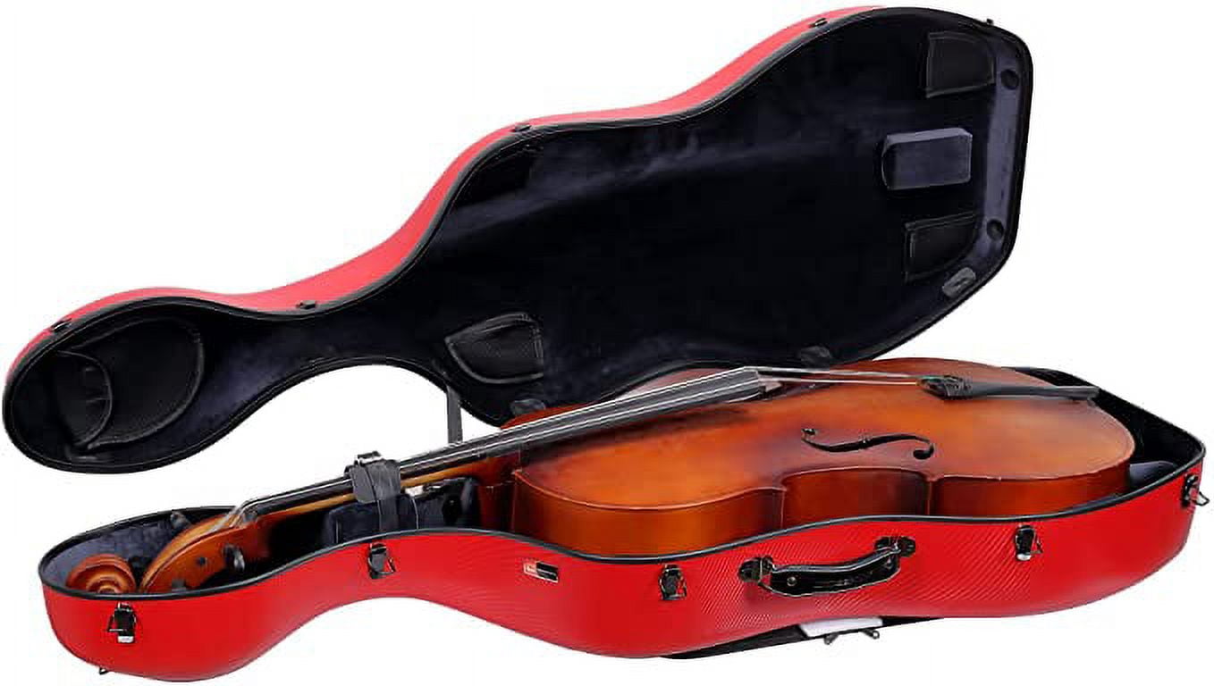 Crossrock 4/4 Cello Case,Carbon Fiber Composite with Wheels and Backpack