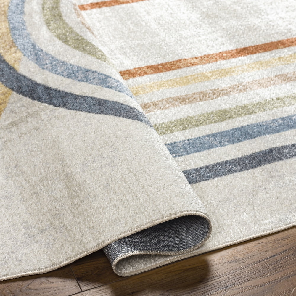 Livabliss Washable Rugs for Living Room, 8x10 Lillian Modern Oatmeal Area Rug, Bedroom Dining Room Home Decor Stain Resistant Carpet (7'10" x 10')