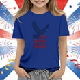 thumbnail image 2 of Afuyipoi Independence Day Kids T-Shirt July 5th Patriotic Graphic Tee Summer Shirt Print Youth Holiday Celebration Apparel Dark Blue Size 3-4 Years, 2 of 6