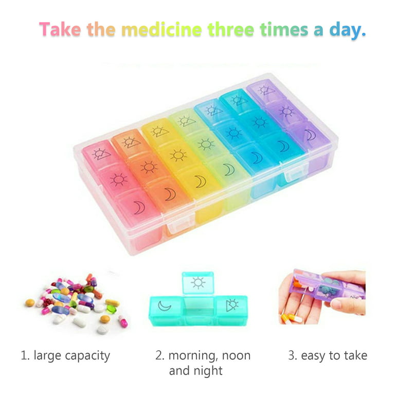 ReaNea Travel Pill Organizer 3 Packs, Portable Small Medicine Box Daily  Pill Case Dispenser for Vitamins Fish Oils,Travel Medicine Organizer