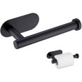 thumbnail image 1 of Portarrollos de papel higiénico, Portarrollos de papel de baño de acero inoxidable Portarrollos de papel higiénico montado en la pared para baño de cocina (Negro) Ormromra ZJWJ146, 1 of 5