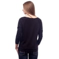 thumbnail image 3 of Women's Terry Raw-Edge 3/4-Sleeve Sweatshirt, 3 of 3