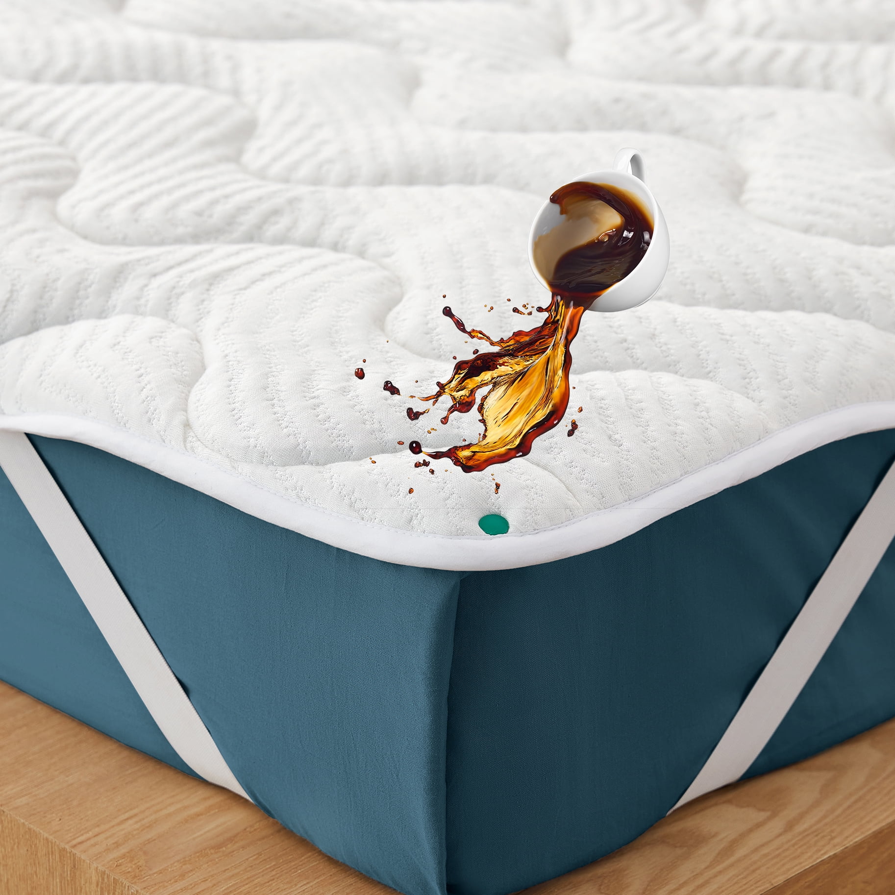 LINSY LIVING Twin Waterproof Mattress Pad, Mattress Protector with ...