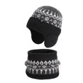 thumbnail image 2 of Viluyesy Girls Winter Hat with Scarf Fleece Lined Winter Warm Hat Stretch Soft Snow Hat Black Size Free Size, 2 of 5